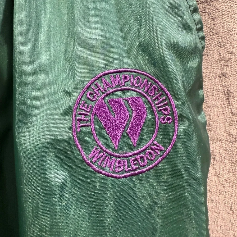 VTG Wimbledon Tennis Track Pants Men’s L Green Retro Aerobic 80’s Windbreaker